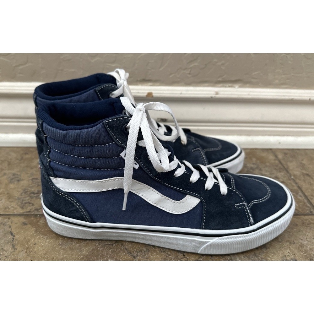 Blue Suede High Top Sneakers By Vans Size 8.5